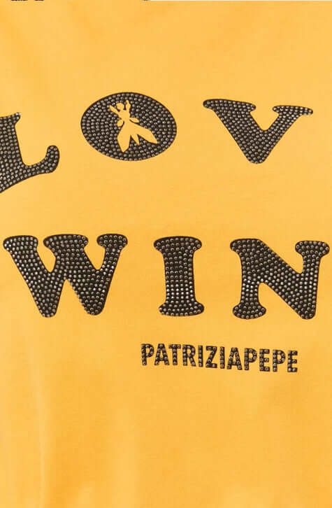 Washed Juicy Orange Rhinestone-adorned printed T-shirt