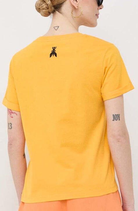 Washed Juicy Orange Rhinestone-adorned printed T-shirt