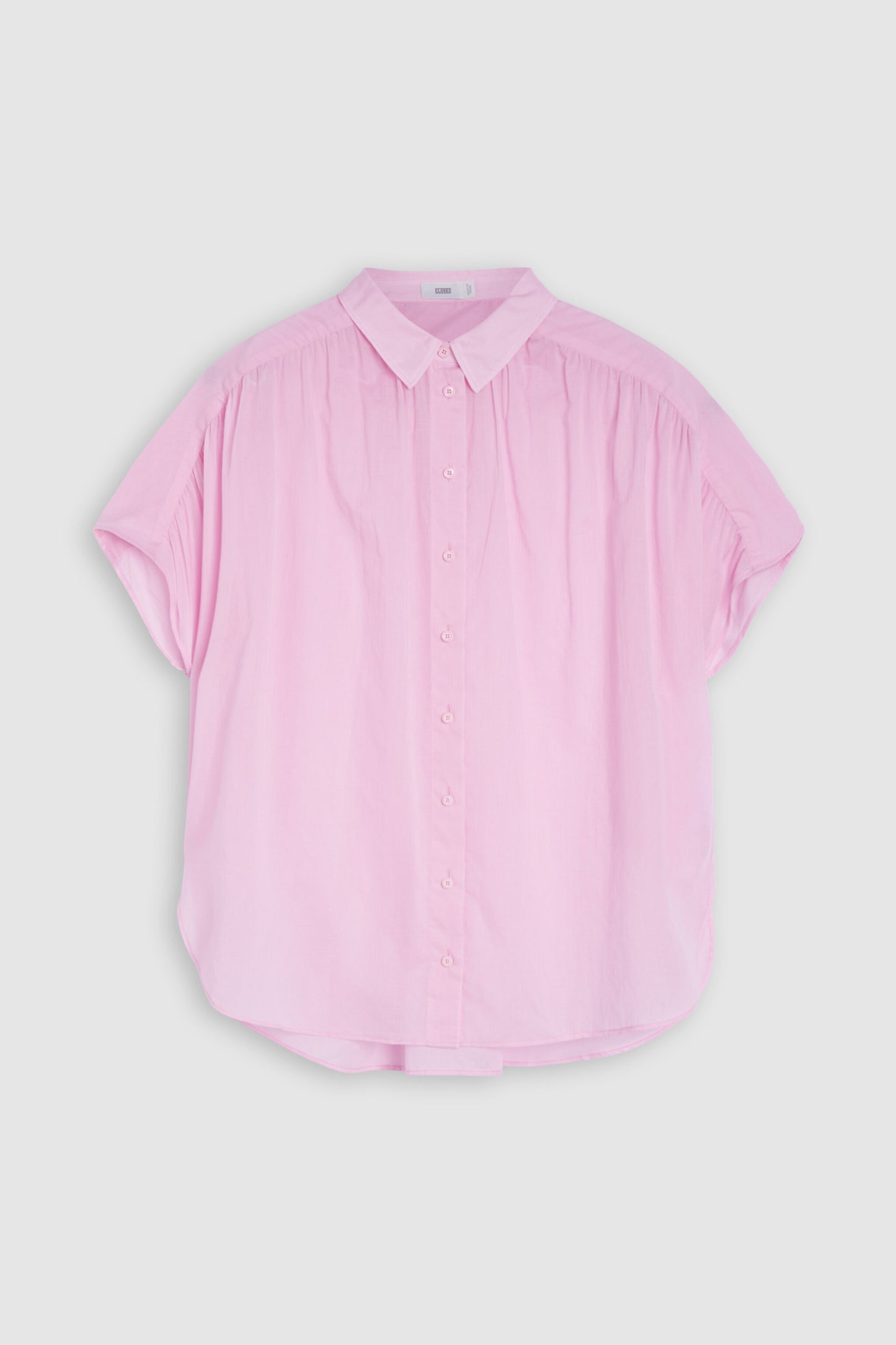 dahlia pink gathered shirt