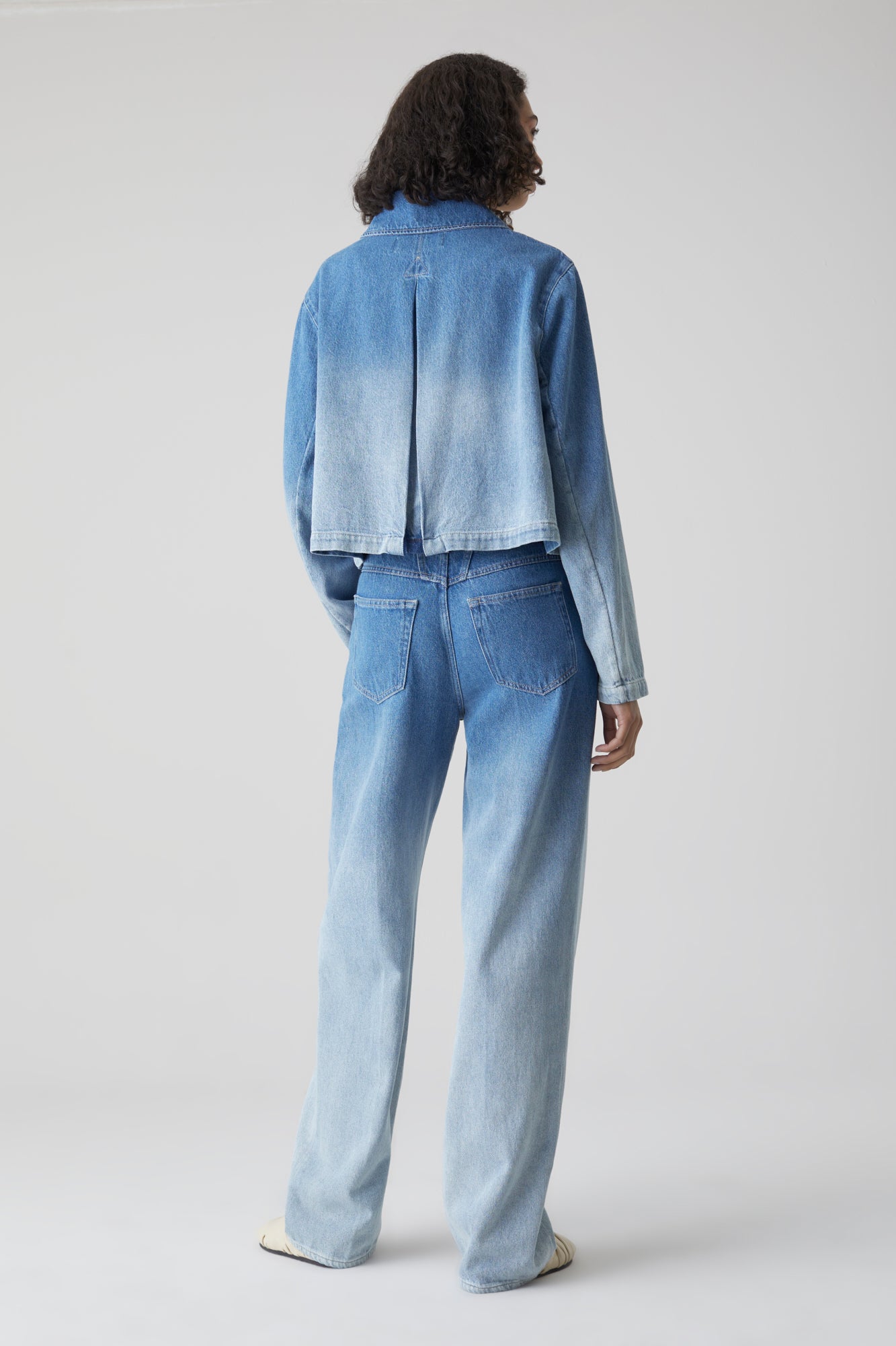 Mid Blue Cropped Jacket