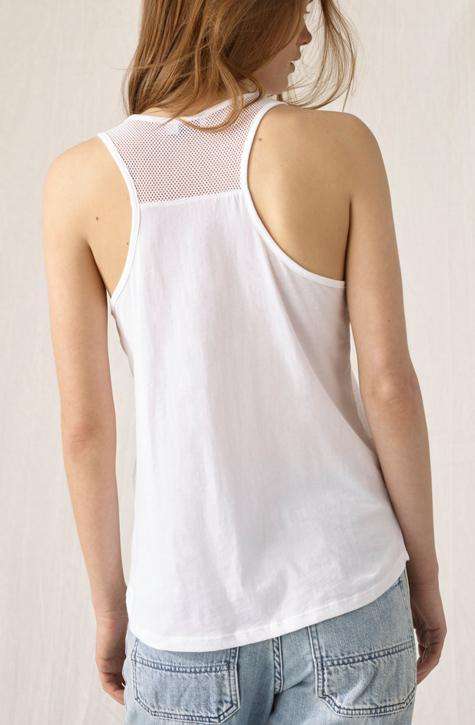 Tanktop with Mesh CLOSED Women's Top. white shade with transparent perfection | Local Same-day-Delivery, International Shipping | affairedefemmes.net