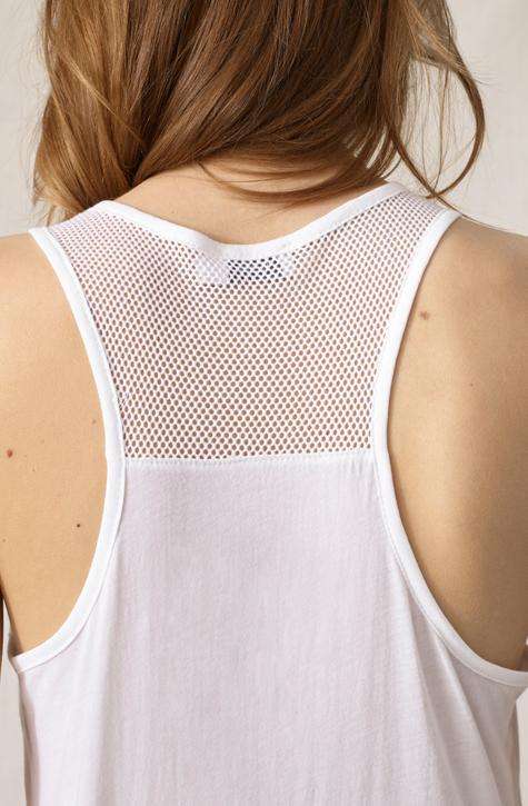 Tanktop with Mesh CLOSED Women's Top. white shade with transparent perfection | Local Same-day-Delivery, International Shipping | affairedefemmes.net