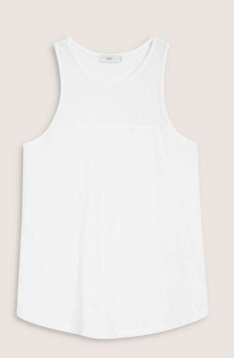 Tanktop with Mesh CLOSED Women's Top. white shade with transparent perfection | Local Same-day-Delivery, International Shipping | affairedefemmes.net