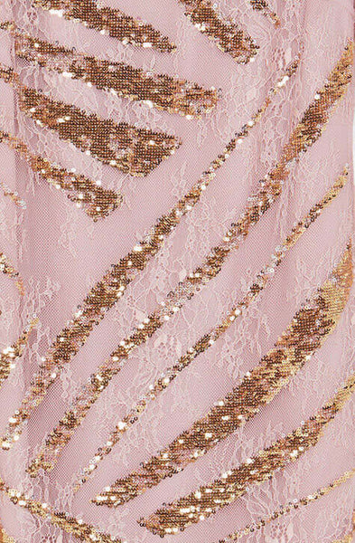 MASSES OF SPARKLING SEQUINS ILLUMINATE THIS ROMANTIC LACE MINI DRESS AND MAKE YOU SHINE.Close-fitting Dry clean Italian crafted embroidery with two-tone 3D sequins Lace lined with tonal Georgette Made in Italy Plunging back neckline with ties Short cut Th