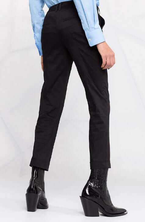 Black Cotton poplin chino pants
