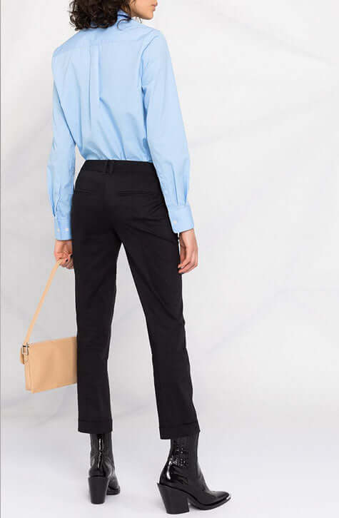 Black Cotton poplin chino pants