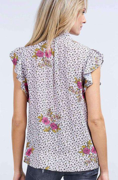 top Flower Print Pink by Repeat