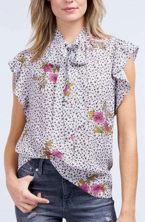top Flower Print Pink by Repeat