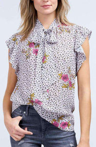 top Flower Print Pink by Repeat