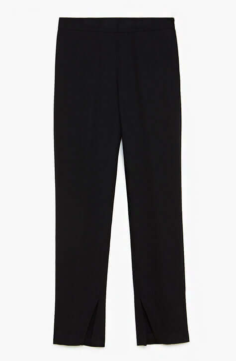 Black high waisted pant with invisible side sip. Perfect pants for professional work floor. Patrizia Pepe available at our digital Boutique Affairedefemmes.net