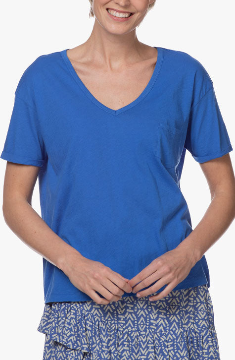 T-Shirt V-neck Bluebird