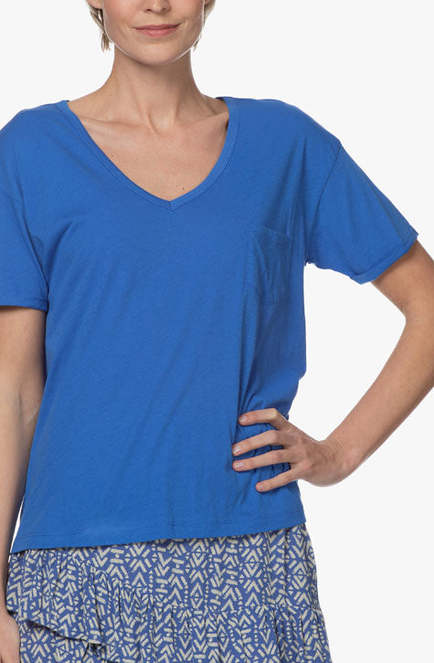 T-Shirt V-neck Bluebird